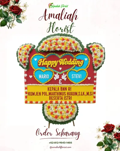 Karangan Papan Bunga Pernikahan di Cawang
